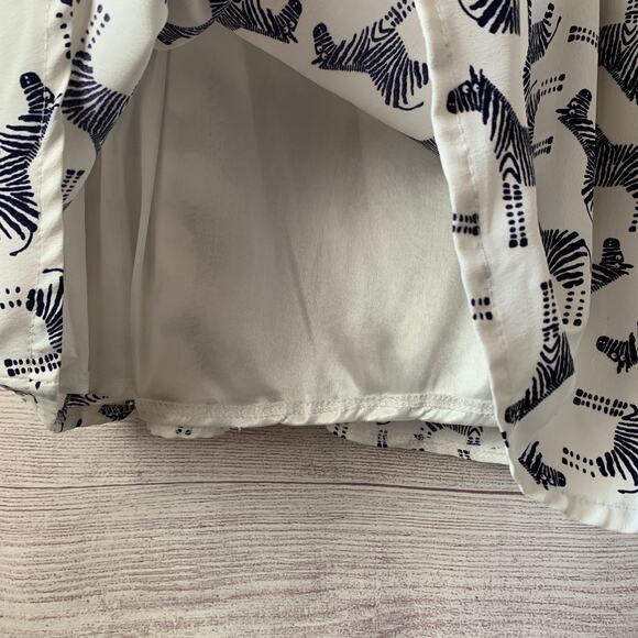 LA Soul White Sleeveless Dress with Navy Blue Zebras Short A-Line Size Small - Picture 11 of 16
